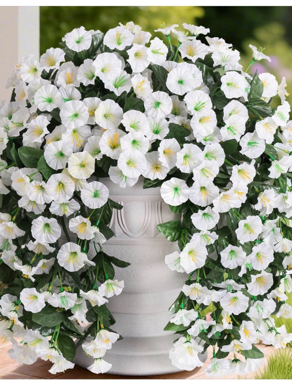 White Artificial Petunia Hanging Basket - Home Accents (includes 2 packs)